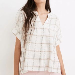 Madewell Lakeline Popover Shirt in Windowpane Jacquard
